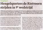 Hengelsporters de Rietvoorn strijden in 9e wedstrijd