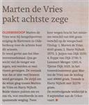 “Marten de Vries  “ pakt 8e zege na vakantie